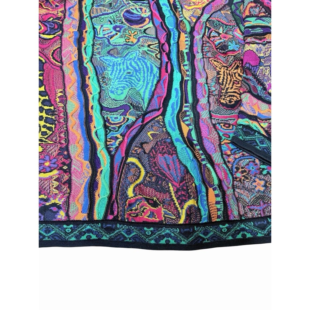 Rare Vintage COOGI Australia Zoo Animals Jungle 3D Knit Mercerized Cotton L - Picture 9 of 16
